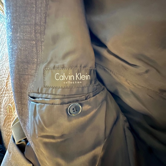 Men's Calvin Klein Collection Wool Dark Plaid Blazer size 38 - Picture 5 of 7